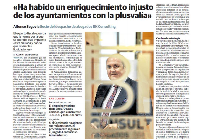 enriquecimiento injusto ayuntamientos plusvalia - bk consulting