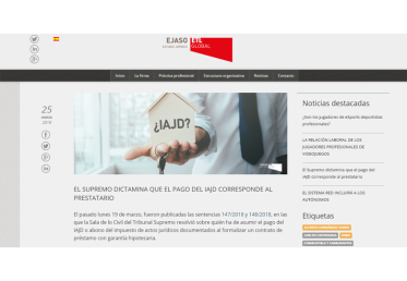 El supremo dictamina que el pago del IAJD corresponde al prestatario – Marzo 2018