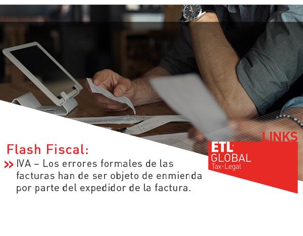 IVA – Los errores formales de las facturas han de ser objeto de enmienda por parte del expedidor de la factura