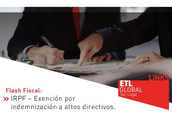 IRPF – Exención por indemnización a altos directivos